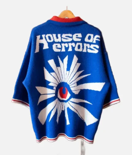 House Of Errors Eye Knit Football T-Shirt Blue