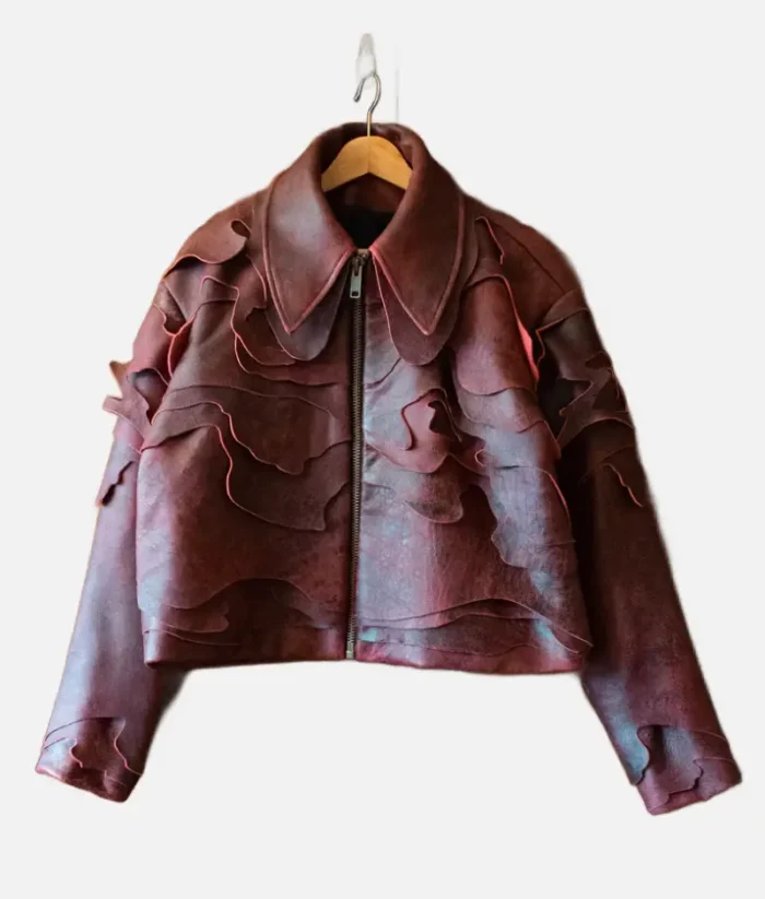 House Of Errors Leather Topo Jacket Blud Red