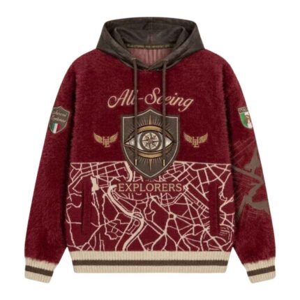 House Of Errors All-Seeing Hoodie in Scarlet front view