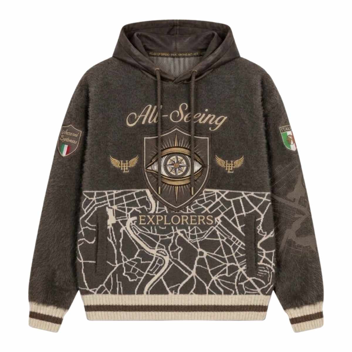 House Of Errors All-Seeing Hoodie in Silt Front View House Of Errors All-Seeing Hoodie in Silt front view
