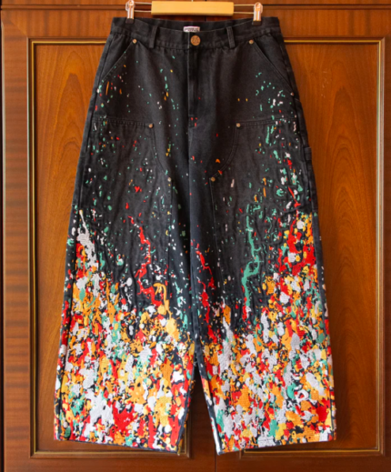 EMBROIDERED CARPENTER JEANS IN FADED BLACK