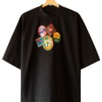 Hotel Errors Patch Heavyweight Tee in Black front view showing patch design and heavyweight fabric