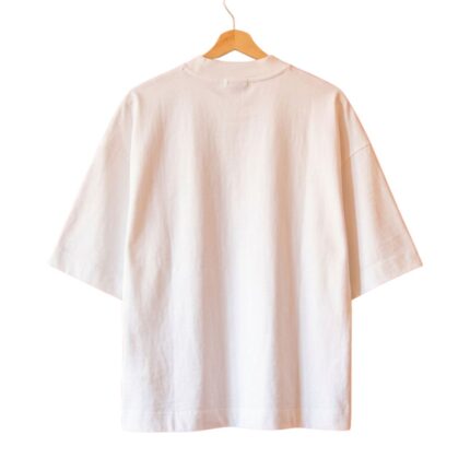 Hotel Errors Patch Heavyweight Tee in White back view showing heavyweight fabric and rear design