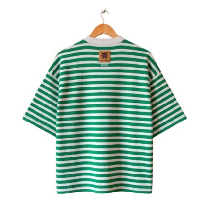 Knitted Peeping Tee in Green back view showing the knitted fabric and fit