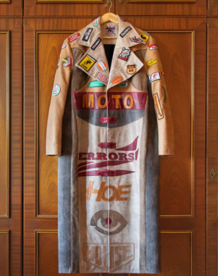 LEATHER MOTO TRENCH COAT