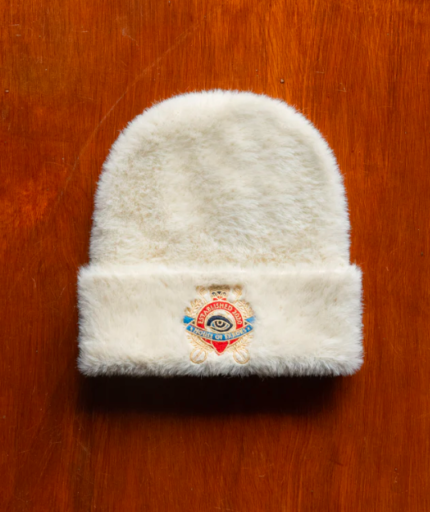 SHAGGY CROWN BEANIE IN CREAM