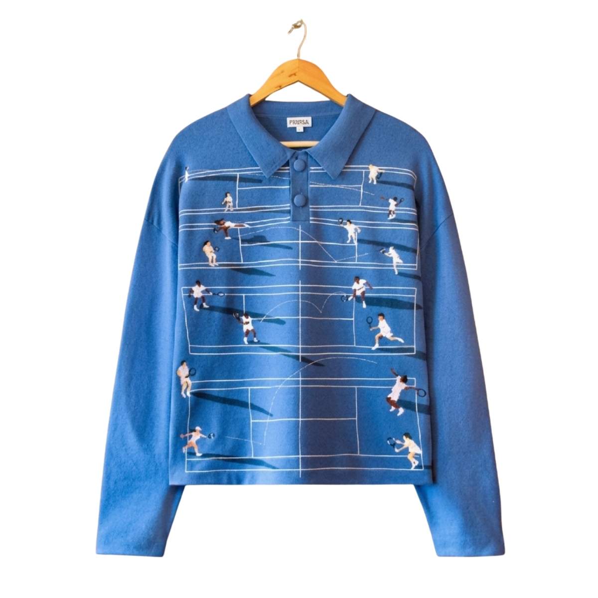 Fine Knit Tennis Sweater - Asphalt Front View Fine Knit Tennis Sweater - Asphalt front view showing fine knit design