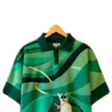Knitted Hills Polo front view showing textured knit design and polo collar