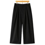 CROWN TROUSERS IN BLACK front view with tailored fit
