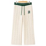 Cotton Cable Knit Lounge Trousers front view in relaxed fit
