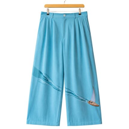 Knitted Cotton Boat Trousers front view