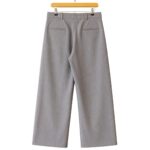 Pleated Wool Kite Trousers in Grey back view with tailored finish