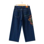 Vortex Landscape Embroidered Wide-Leg Jeans Indigo back view