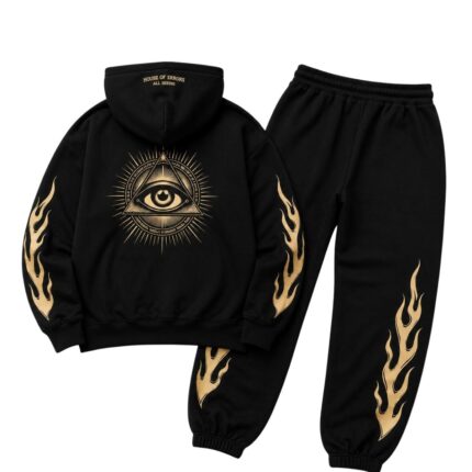 All Seeing Black Flame Tracksuit Back