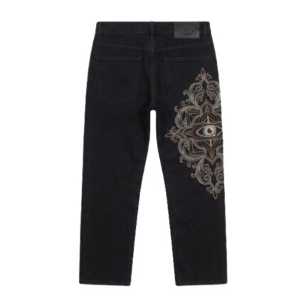 All-Seeing Graphic Black Denim Pants