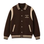 Cedar Knit Jacket – Brown & Cream front view