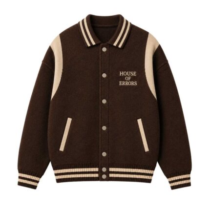 Cedar Knit Jacket – Brown & Cream front view