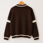 Men's Oversized Varsity Sweatshirt Brown back view