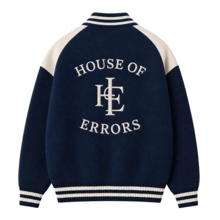 Classic Varsity Jacket – Navy Back View