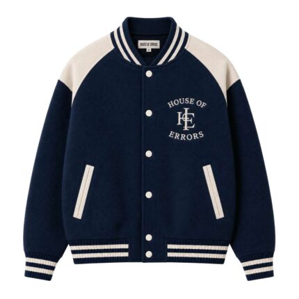 Classic Varsity Jacket – Navy Front View