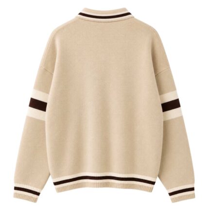 Cloud Sherpa Jacket – Beige & Brown Back View