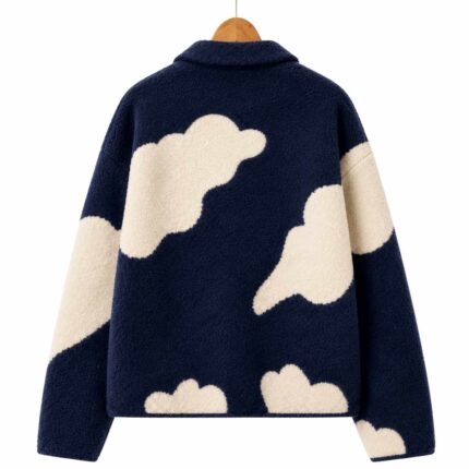 Cloud Sherpa Jacket – Navy & Cream back view