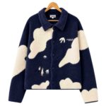 Cloud Sherpa Jacket – Navy & Cream front view