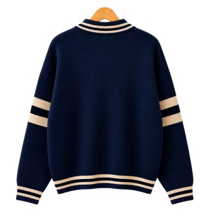 Cloud Sherpa Jacket – Navy & Cream back view