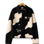 Cloud Sherpa Jacket – Black & Cream front view