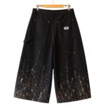 ERRAPS Paint Splatter Jeans back view with wide leg design