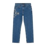 Eye Embroidered Denim Jeans front