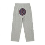 Men's Light Grey Knit Trousers back view showing knitted design and fit