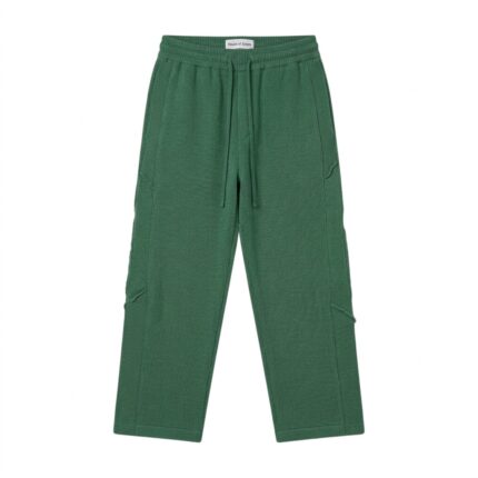 Men’s Green Knit Trousers front view showing knitted design and fit