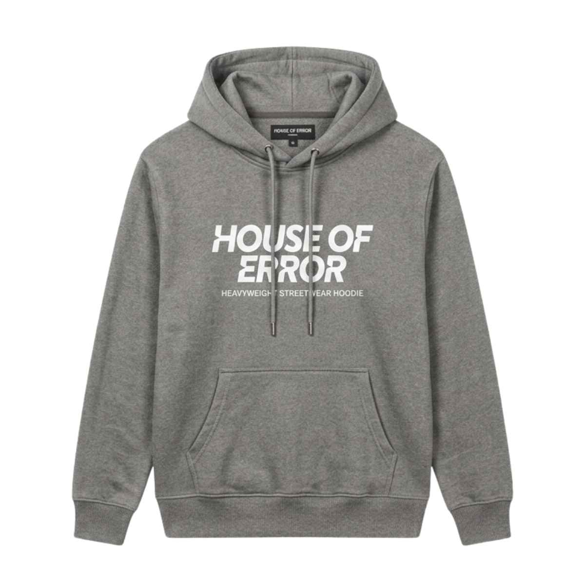 House Of Errors Heavyweight Streetwear Hoodie Front View House Of Errors Heavyweight Streetwear Hoodie front view