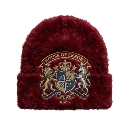 House Of Errors Crest Logo Shaggy Beanie Burgundy