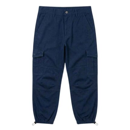 House Of Errors Navy Blue Cargo Trousers front view showing cargo design
