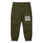 House Of Errors Olive Cargo Trousers front view showing cargo design