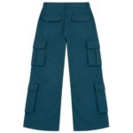 House Of Errors Teal Blue Cargo Trousers back view showing design and fit