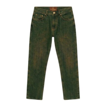 House of Errors Green Gear Denim front view showing green denim design