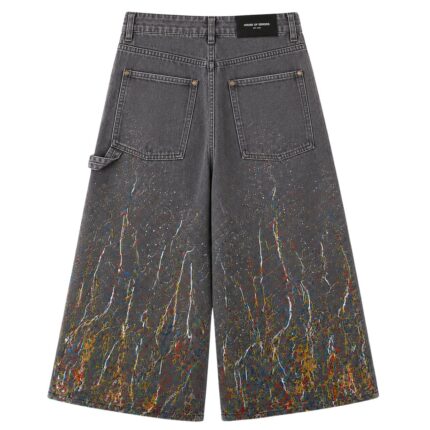 House of Errors Grey Paint Jeans back view