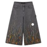 House of Errors Grey Paint Jeans front view