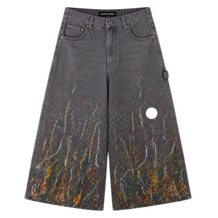 House of Errors Grey Paint Jeans front view