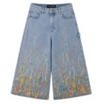 House of Errors Light Blue Paint Jeans front view