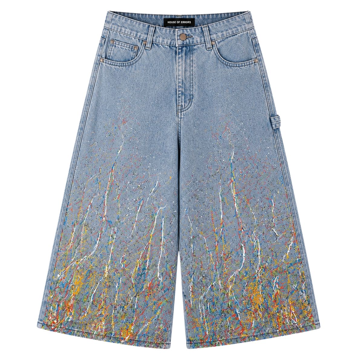 House of Errors Light Blue Paint Jeans - Front View House of Errors Light Blue Paint Jeans front view
