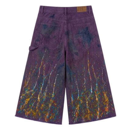 House of Errors Purple Paint Denim back view showing denim fit and paint details