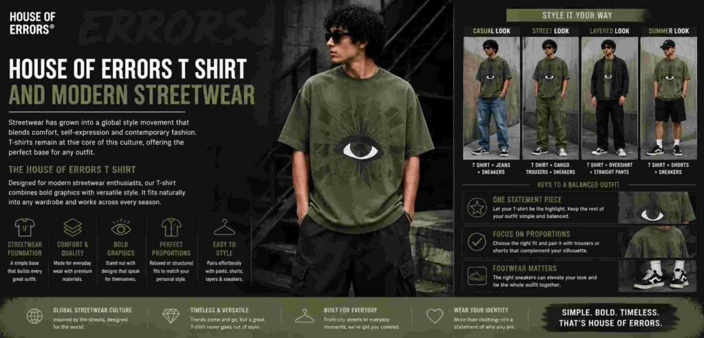 House of Errors T Shirt: Complete Guide to Style, Fit & Streetwear 4 House of Errors T Shirt and Modern Streetwear