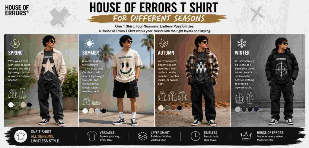 House of Errors T Shirt: Complete Guide to Style, Fit & Streetwear 9 House of Errors T Shirt for Different Seasons