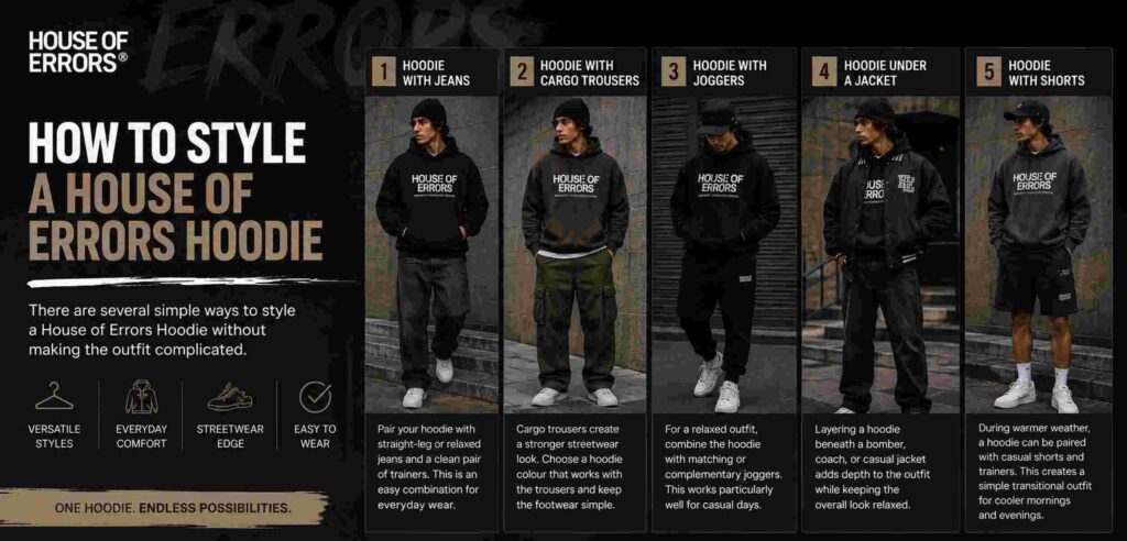 House of Errors Hoodie: A Complete Guide to Style, Fit & Streetwear 7 How to Style a House of Errors Hoodie