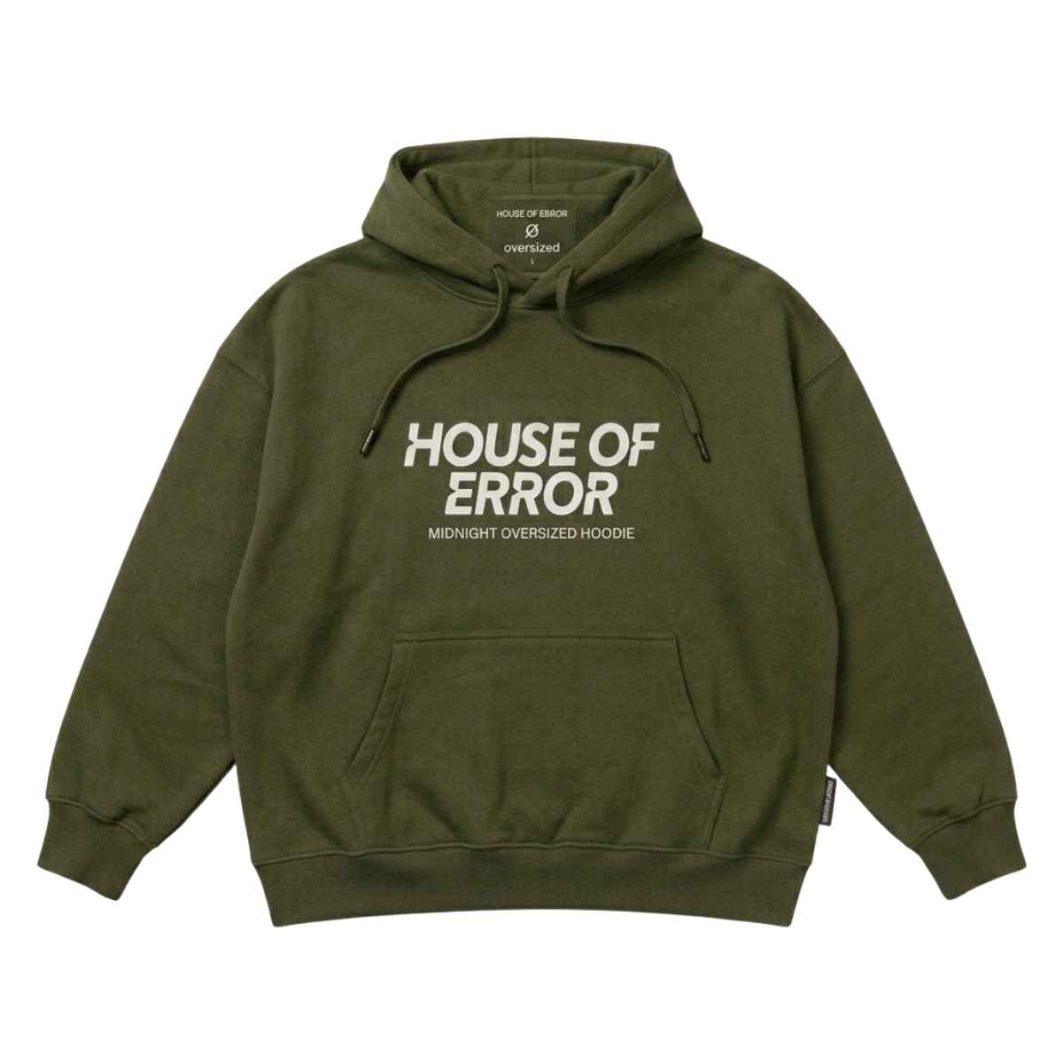 House Of Errors Midnight Oversized Hoodie Front View House Of Errors Midnight Oversized Hoodie front view