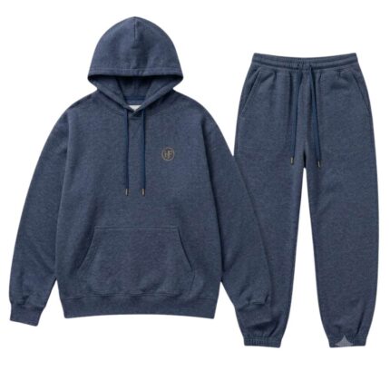 Navy Blue Heather Essential Tracksuit front view